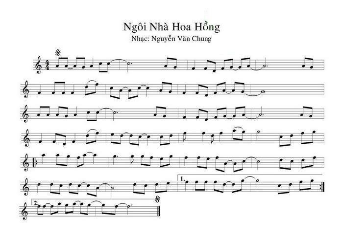 Sheet nhạc Ngôi Nhà Hoa Hồng